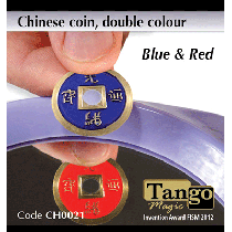 Chinese Coin (CH0021) Blue & Red by Tango Magic 