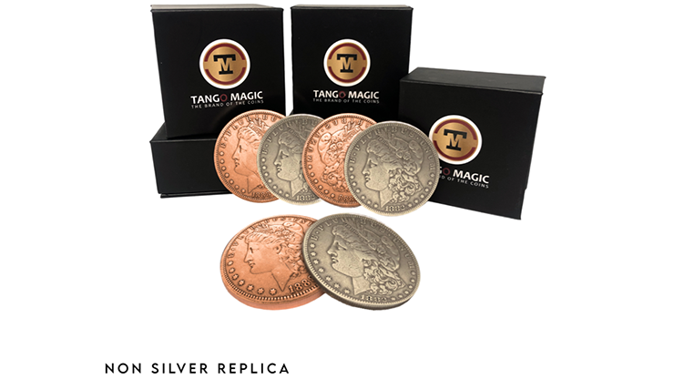 Replica Morgan Hopping Half (Gimmicks and Online Instructions) by Tango Magic - Trick