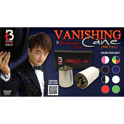 Vanishing Cane (Metal / Red & White Stripes) by Handsome Criss and Taiwan Ben Magic 