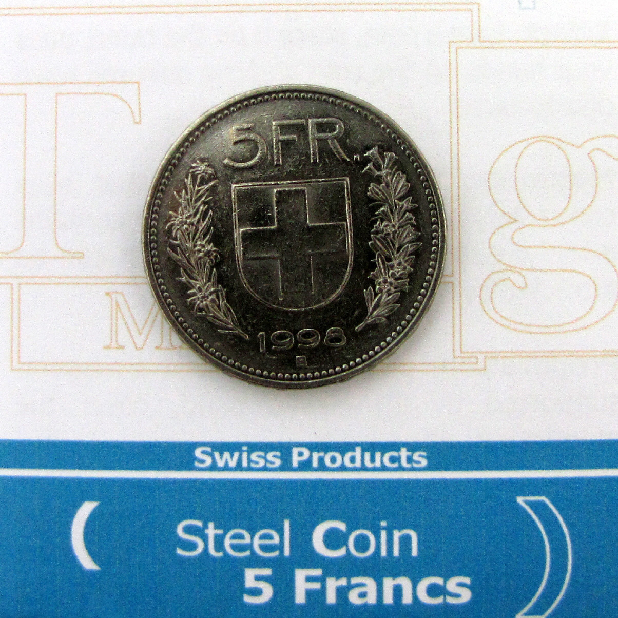 5 Franken Münze mit Stahlkern