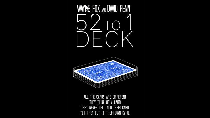 The 52 to 1 Deck BLU (Gimmicks and Online Instructions) by Wayne Fox and David Pen