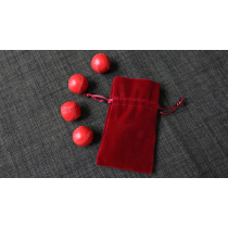 Set of 4 Leather Balls for Cups and Balls (Red and Red) by Leo Smetsers 
