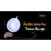 Jumbo Safety Pins Through Balloon Silver by Sorcier Magic