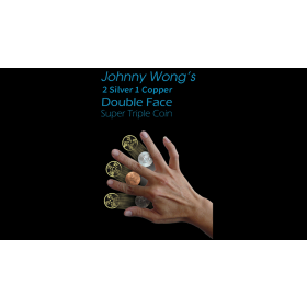 2 Silver 1 Copper Double Face Super Triple Coin (with DVD) by Johnny Wong