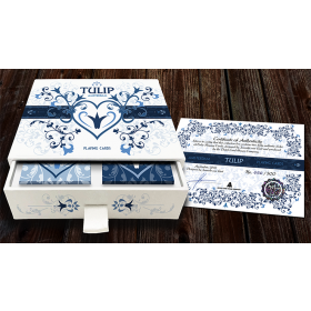Limited Edition Tulip Playing Cards Set (Dark Blue and Light Blue) by Dutch Card House Company