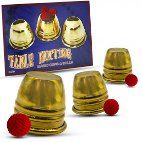 Table Hopping Cups and Balls (Brass) (Mini Becherspiel)